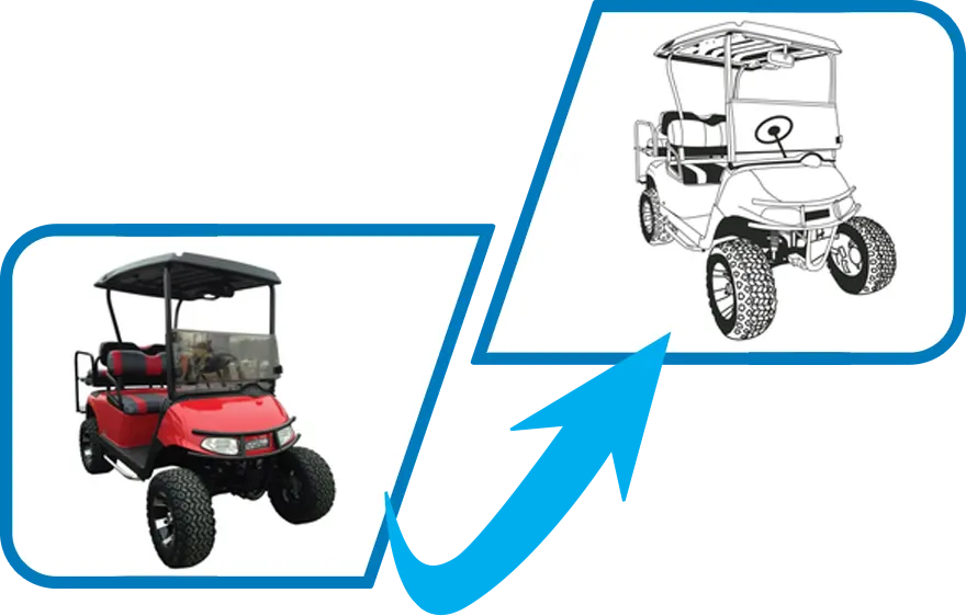 golfcart convert jpg to vector