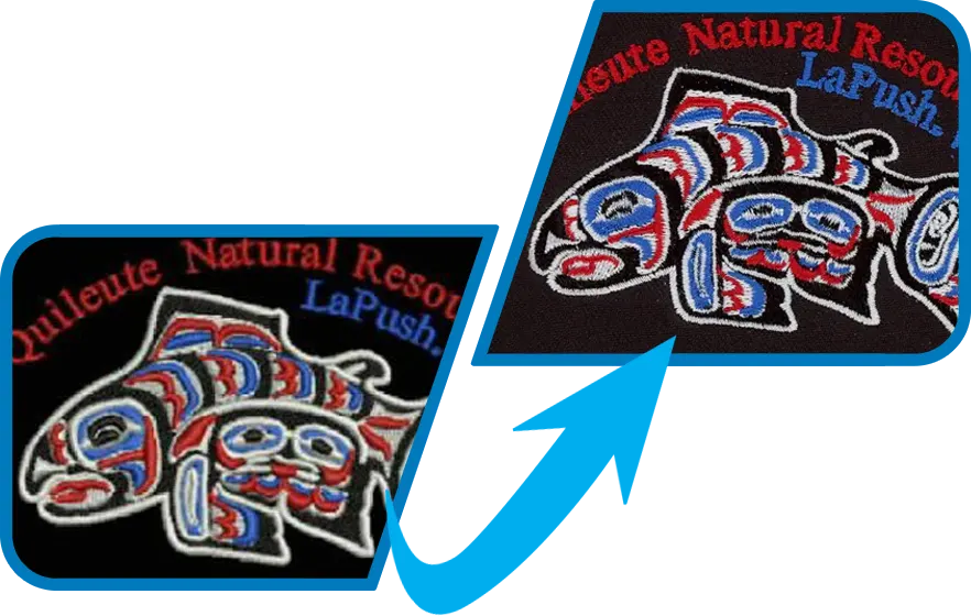 quileute logo embroidery digitize