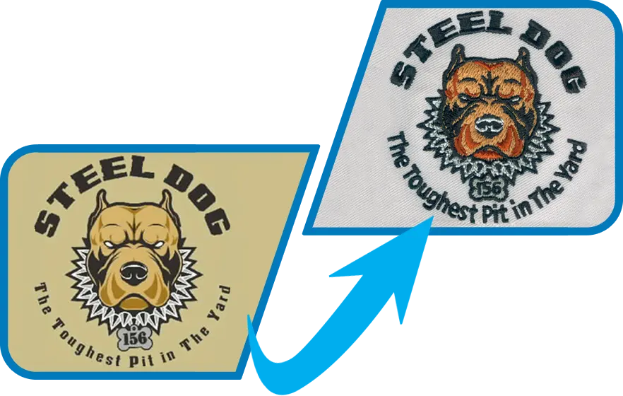 steeldog embroidery digitized